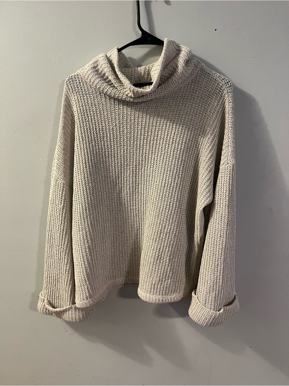 Gibson Cream Cowl Neck Chunky Knit Sweater
